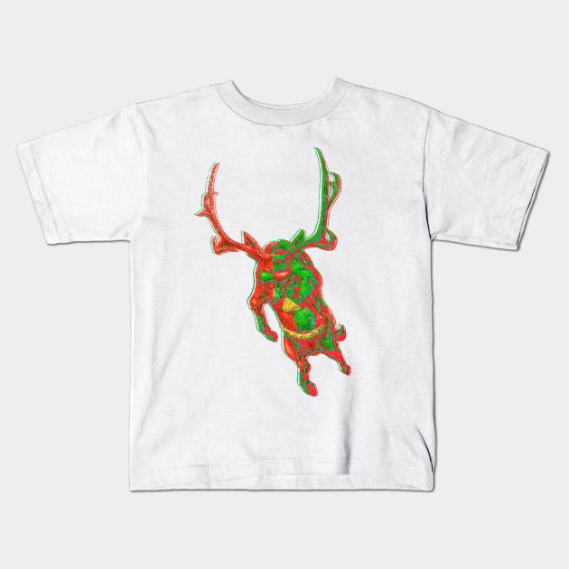 3-D Deer - 4 Kids T-Shirt by ThirteenthFloor